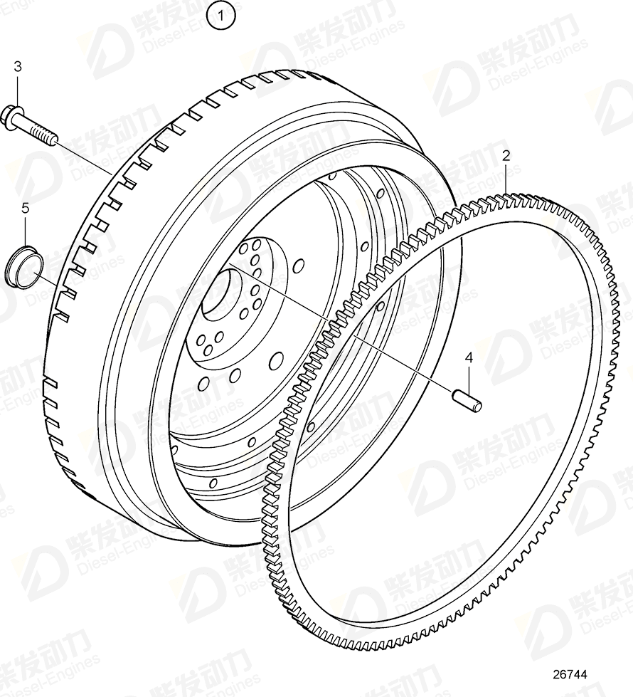 volvo penta Flywheel 21912065 Drawing